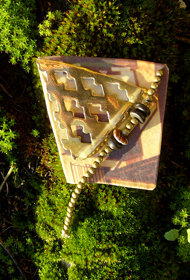 Broche Bundmotiv: Foto på tekstil 6x6 cm