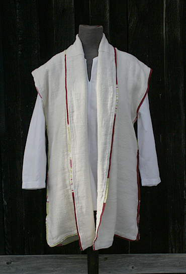 Hør vest Tittekanter: Håndmalet viscose
